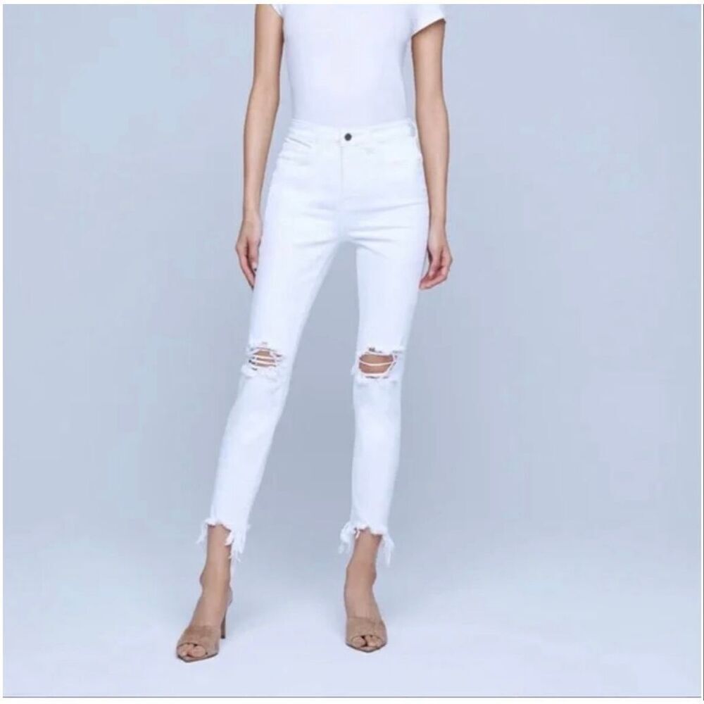 L’ Agence High Line Skinny White Jeans. Size 26